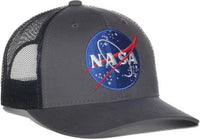 OC Sports SPACE03 NASA Mesh Back Brushed Cotton Twill Cap - Charcoal Black - Black / OSFM