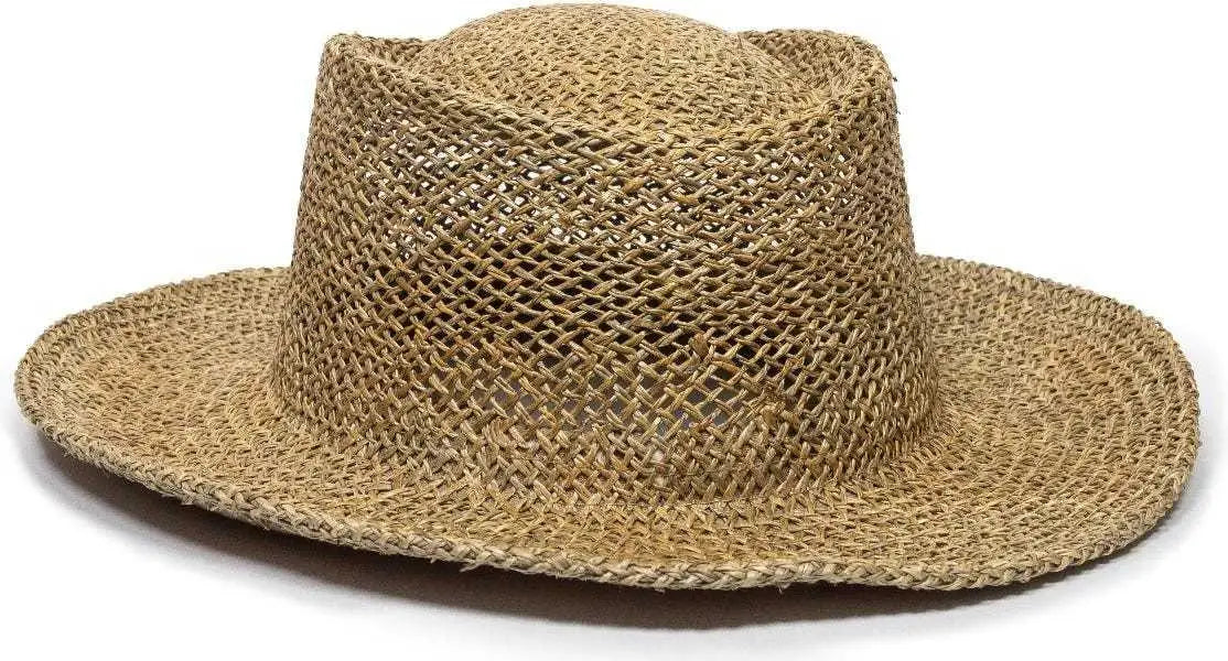 OC Sports STW-100 Gambler Straw Hat - Sea Grass Straw - Tan / 6 7/8’’ - 7 1/2’’