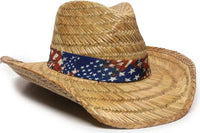 OC Sports STW-300 Cowboy Straw Hat - Natural - Tan / 6 7/8’’ - 7 1/2’’