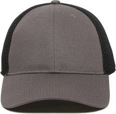 OC Sports SWM-600 Cotton Twill And Mesh Adjustable Cap - Charcoal Bk - Dark Gray Black / 6 7/8’’ - 7 1/2’’