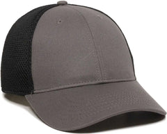OC Sports SWM-600 Cotton Twill And Mesh Adjustable Cap - Charcoal Bk - Dark Gray Black / 6 7/8’’ - 7 1/2’’