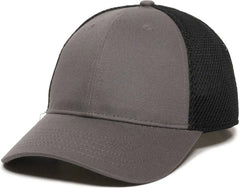 OC Sports SWM-600 Cotton Twill And Mesh Adjustable Cap - Charcoal Bk - Dark Gray Black / 6 7/8’’ - 7 1/2’’