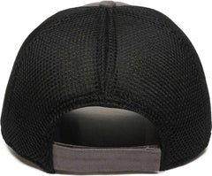 OC Sports SWM-600 Cotton Twill And Mesh Adjustable Cap - Charcoal Bk - Dark Gray Black / 6 7/8’’ - 7 1/2’’