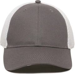 OC Sports SWM-600 Cotton Twill And Mesh Adjustable Cap - Charcoal Wh - Dark Gray White / 6 7/8’’ - 7 1/2’’