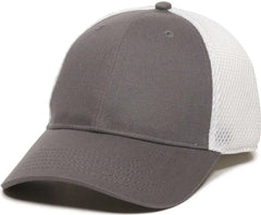 OC Sports SWM-600 Cotton Twill And Mesh Adjustable Cap - Charcoal Wh - Dark Gray White / 6 7/8’’ - 7 1/2’’