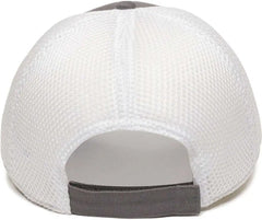 OC Sports SWM-600 Cotton Twill And Mesh Adjustable Cap - Charcoal Wh - Dark Gray White / 6 7/8’’ - 7 1/2’’