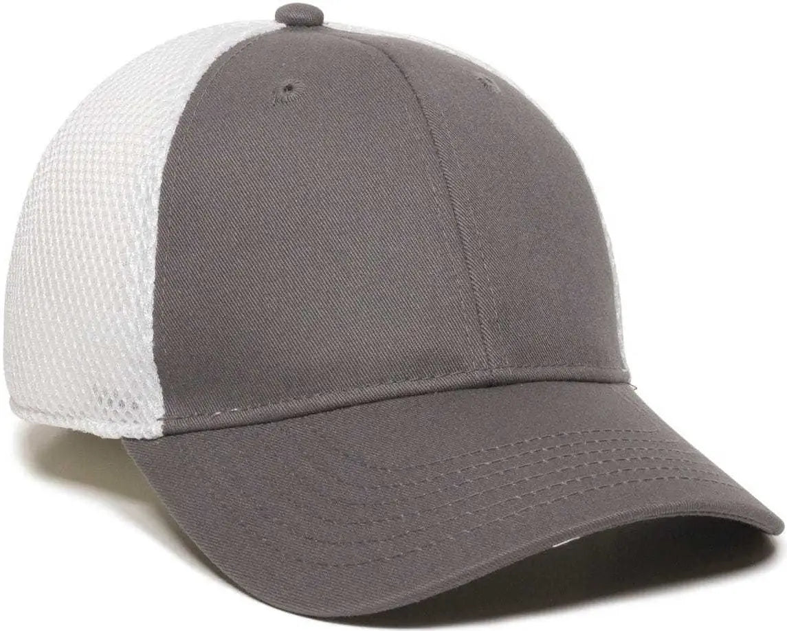 OC Sports SWM-600 Cotton Twill And Mesh Adjustable Cap - Charcoal Wh - Dark Gray White / 6 7/8’’ - 7 1/2’’