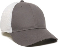 OC Sports SWM-600 Cotton Twill And Mesh Adjustable Cap - Charcoal Wh - Dark Gray White / 6 7/8’’ - 7 1/2’’
