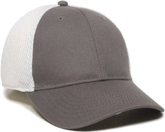 OC Sports SWM-600 Cotton Twill And Mesh Adjustable Cap - Charcoal Wh - Dark Gray White / 6 7/8’’ - 7 1/2’’