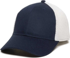 OC Sports SWM-600 Cotton Twill And Mesh Adjustable Cap - Navy White - Navy White / 6 7/8’’ - 7 1/2’’