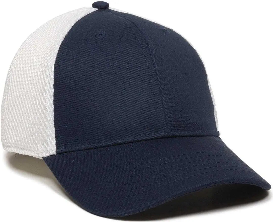 OC Sports SWM-600 Cotton Twill And Mesh Adjustable Cap - Navy White - Navy White / 6 7/8’’ - 7 1/2’’