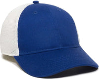 OC Sports SWM-600 Cotton Twill And Mesh Adjustable Cap - Royal White - Royal White / 6 7/8’’ - 7 1/2’’