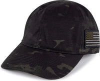 OC Sports TAC-700 Tactical Multicam Cap with Flag - Multicam Black - Black / OSFM