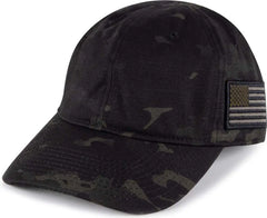 OC Sports TAC-700 Tactical Multicam Cap with Flag - Multicam Black - Black / OSFM