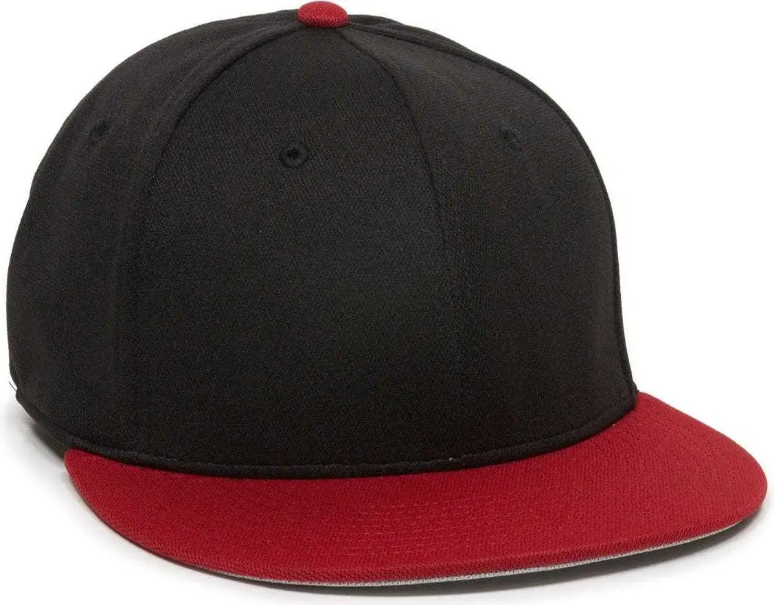 OC Sports TGS1930X Proflex Bamboo Charcoal Flat Visor Cap - Black Red - Black Red / 6 3/8’’ - 6 3/4’’