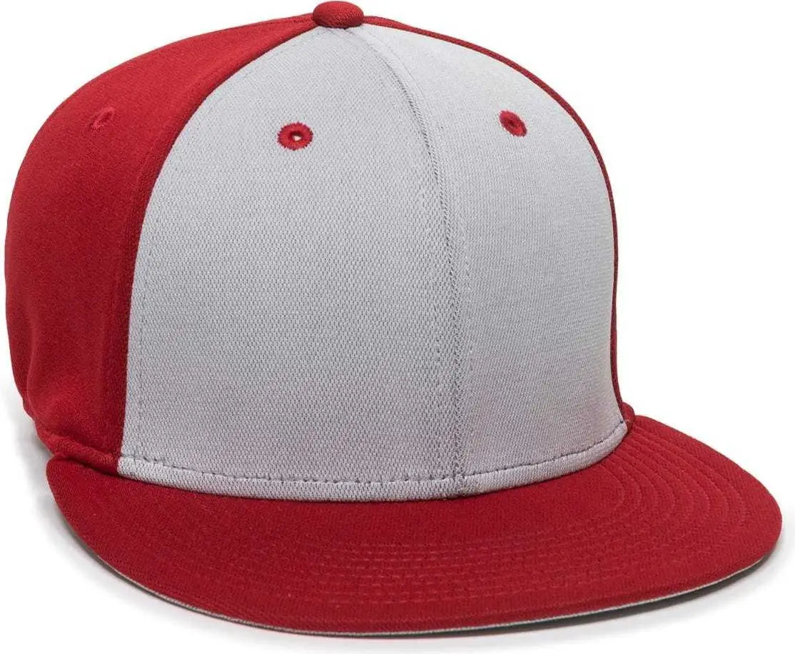 OC Sports TGS1930X Proflex Bamboo Charcoal Flat Visor Cap - Lt Gray Red - Light Gray Red / 6 3/8’’ - 6 3/4’’