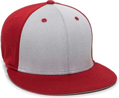 OC Sports TGS1930X Proflex Bamboo Charcoal Flat Visor Cap - Lt Gray Red - Light Gray Red / 6 3/8’’ - 6 3/4’’