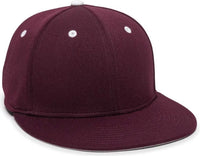 OC Sports TGS1930X Proflex Bamboo Charcoal Flat Visor Cap - Maroon White - Maroon White / 6 3/8’’ - 6 3/4’’