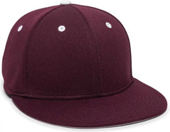 OC Sports TGS1930X Proflex Bamboo Charcoal Flat Visor Cap - Maroon White - Maroon White / 6 3/8’’ - 6 3/4’’
