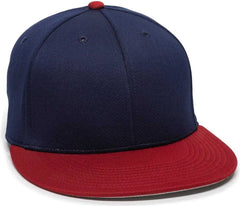 OC Sports TGS1930X Proflex Bamboo Charcoal Flat Visor Cap - Navy Red - Navy Red / 6 3/8’’ - 6 3/4’’