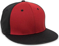 OC Sports TGS1930X Proflex Bamboo Charcoal Flat Visor Cap - Red Black Black - Red Black / 6 3/8’’ - 6 3/4’’