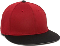OC Sports TGS1930X Proflex Bamboo Charcoal Flat Visor Cap - Red Black - Red Black / 6 3/8’’ - 6 3/4’’