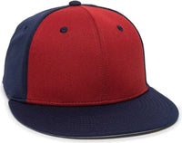 OC Sports TGS1930X Proflex Bamboo Charcoal Flat Visor Cap - Red Navy - Red Navy / 6 3/8’’ - 6 3/4’’
