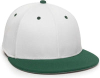 OC Sports TGS1930X Proflex Bamboo Charcoal Flat Visor Cap - Wh Dark Gn - White Forest / 6 3/8’’ - 6 3/4’’