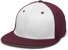 OC Sports TGS1930X Proflex Bamboo Charcoal Flat Visor Cap - Wh Maroon Maroon