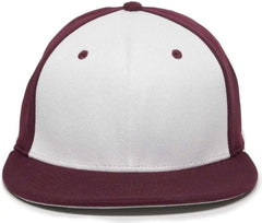OC Sports TGS1930X Proflex Bamboo Charcoal Flat Visor Cap - Wh Maroon Maroon