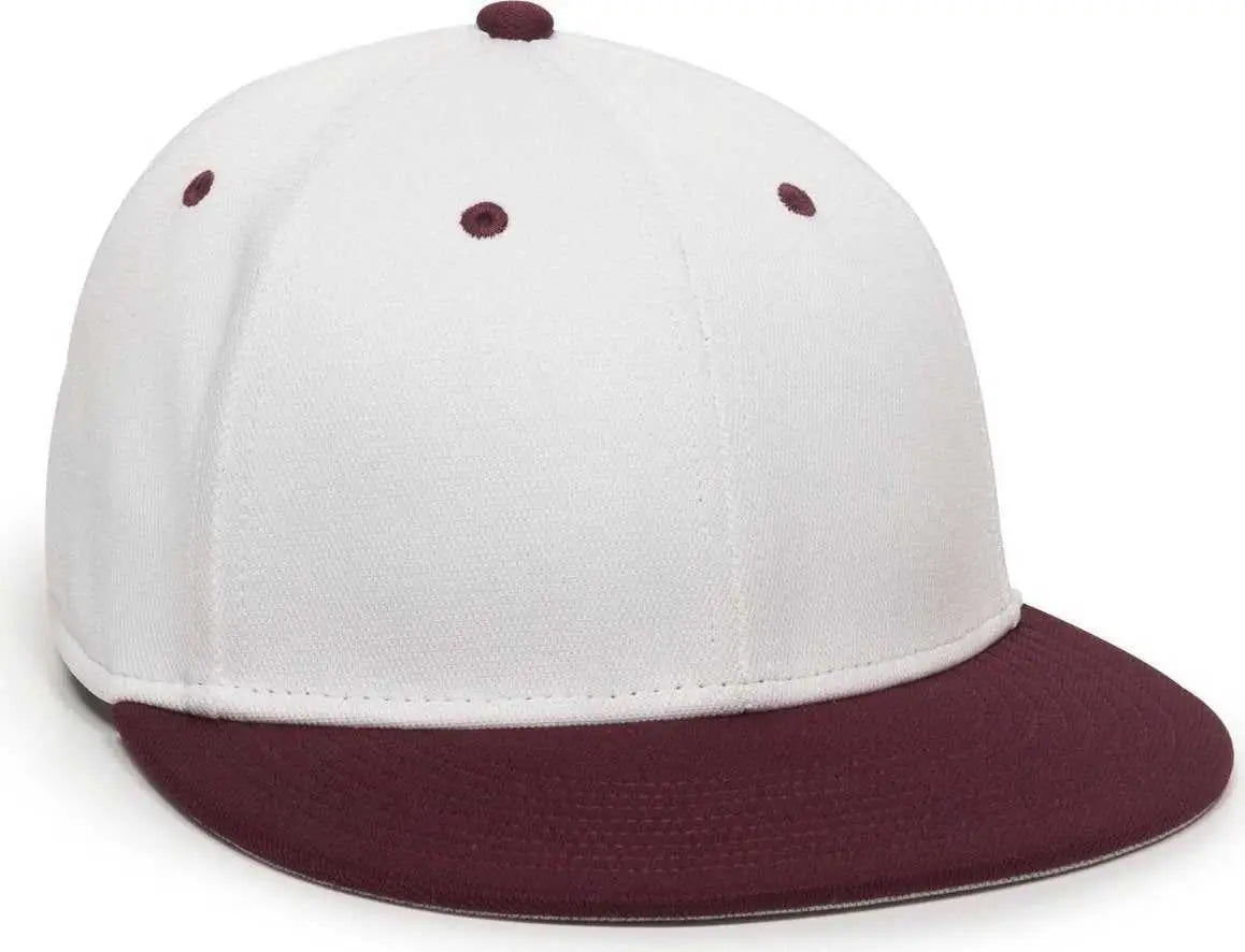 OC Sports TGS1930X Proflex Bamboo Charcoal Flat Visor Cap - Wh Maroon - White Maroon / 6 3/8’’ - 6 3/4’’