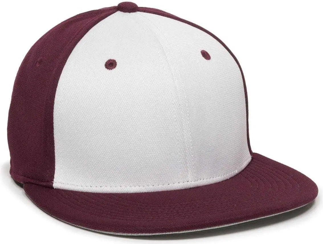 OC Sports TGS1930X Proflex Bamboo Charcoal Flat Visor Cap - Wh Maroon Maroon - White Maroon / 6 3/8’’ - 6 3/4’’