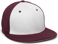 OC Sports TGS1930X Proflex Bamboo Charcoal Flat Visor Cap - Wh Maroon Maroon - White Maroon / 6 3/8’’ - 6 3/4’’
