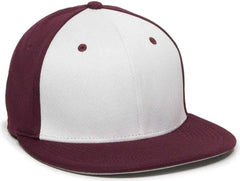 OC Sports TGS1930X Proflex Bamboo Charcoal Flat Visor Cap - Wh Maroon Maroon - White Maroon / 6 3/8’’ - 6 3/4’’