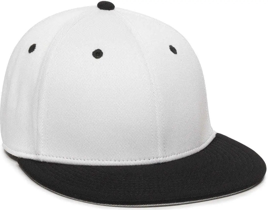 OC Sports TGS1930X Proflex Bamboo Charcoal Flat Visor Cap - White Bk - White Black / 6 3/8’’ - 6 3/4’’