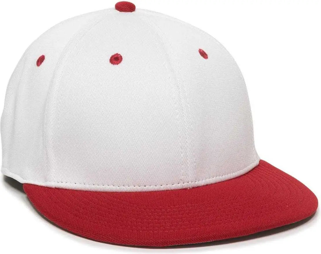 OC Sports TGS1930X Proflex Bamboo Charcoal Flat Visor Cap - White Red - White Red / 6 3/8’’ - 6 3/4’’