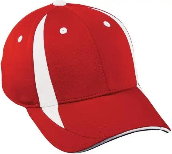 OC Sports TGS1965X Flexible Fitting Cap - Red White - Red White / 6 3/4’’ - 7 1/8’’