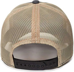 OC Sports TRU03A Weathered Cotton Mesh Back Cap - Dark Gray Beige - Gray Khaki / 6 7/8’’ - 7 1/2’’