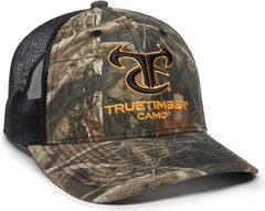 OC Sports TRU04A Canvas Camo Mesh Back Cap - TrueTimber Kanati Black - TrueTimber Black / 6 7/8’’ - 7 1/2’’