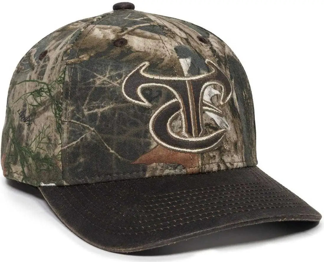 OC Sports TRU05A Canvas Camo Solid Back Cap - TrueTimber Kanati Dark Brown - TrueTimber Brown / 6 7/8’’ - 7 1/2’’