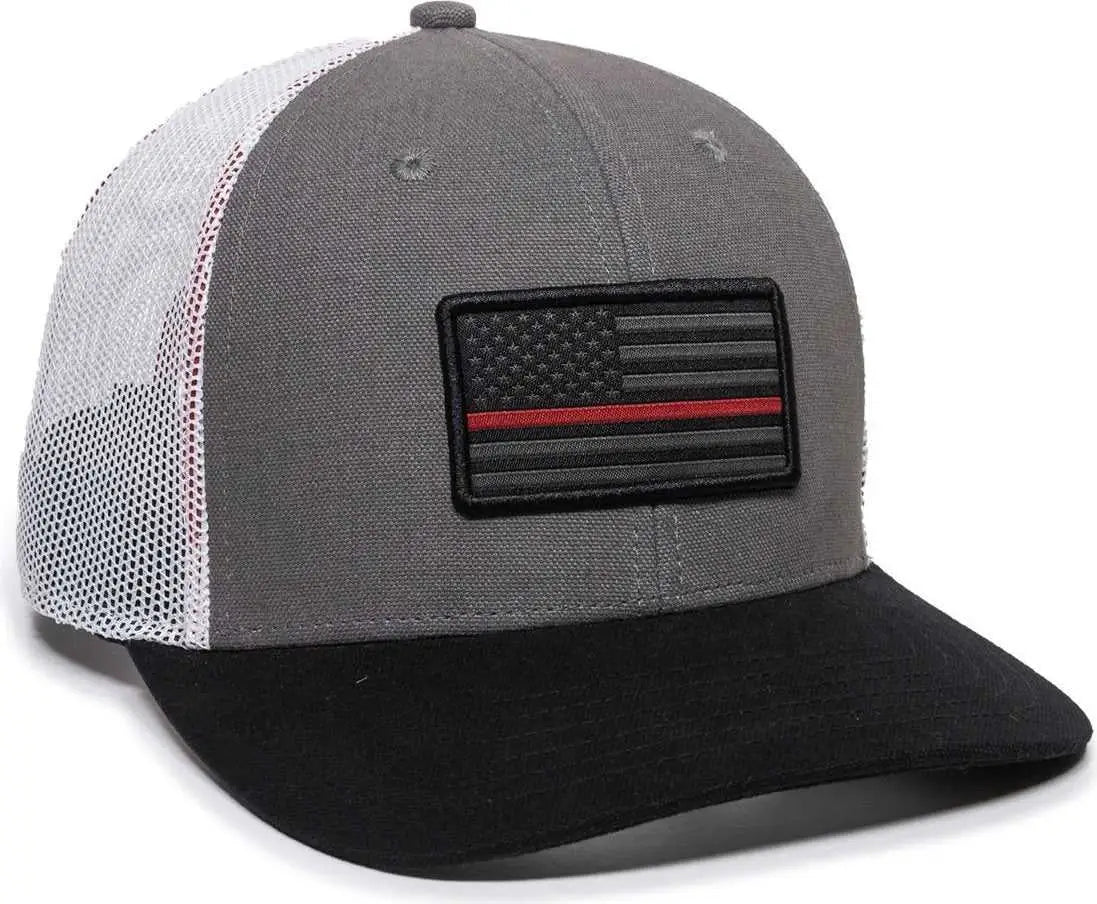 OC Sports USA-150 Heavy Brushed Canvas Cap - Fire - Multi-Colored / 6 7/8’’ - 7 1/2’’