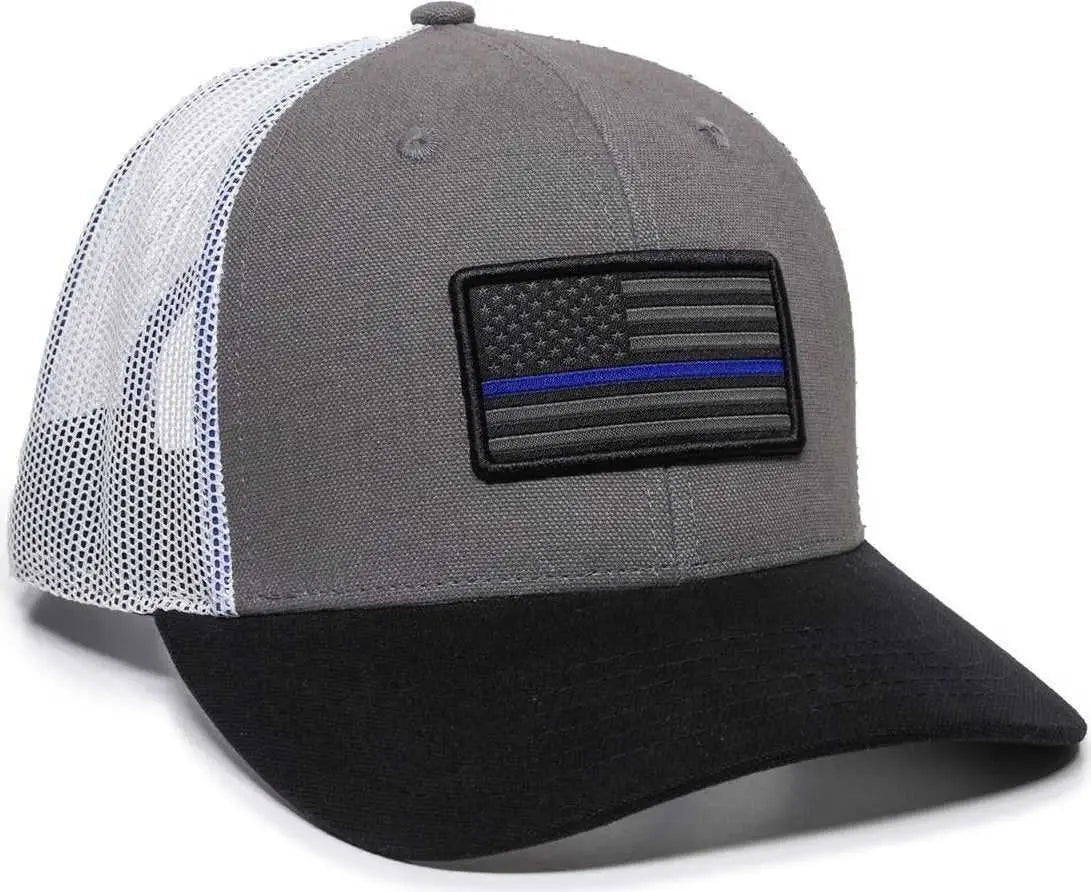 OC Sports USA-150 Heavy Brushed Canvas Cap - Police - Multi-Colored / 6 7/8’’ - 7 1/2’’