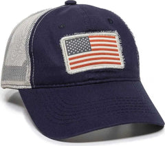 OC Sports USA 155 Cotton Twill Mesh Back Cap Navy Putty Navy Light Gray / 6 7/8’’ 7 1/2’’