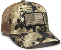 OC Sports USA-170 Polyester Camo Mesh Back Cap - Veil Camo Whitetail Brown - Veil Brown / 6 7/8’’ - 7 1/2’’