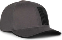 OC Sports USA-180 Mid Crown Structured Flag Cap - Charcoal - Dark Gray / 6 7/8’’ - 7 1/2’’