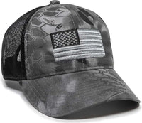 OC Sports USA-200M Adjustable Mesh Back Cap - Kryptek Raid Black - Kryptek Black / 6 7/8’’ - 7 1/2’’