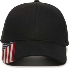 OC Sports USA-300 Adjustable American Flag on Bill Cap - Black USA2 - Usa2 / OSFM