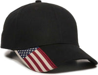 OC Sports USA-300 Adjustable American Flag on Bill Cap - Black USA2 - Usa2 / OSFM