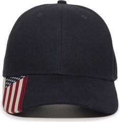 OC Sports USA-300 Adjustable American Flag on Bill Cap - Navy USA2 - Usa2 / OSFM