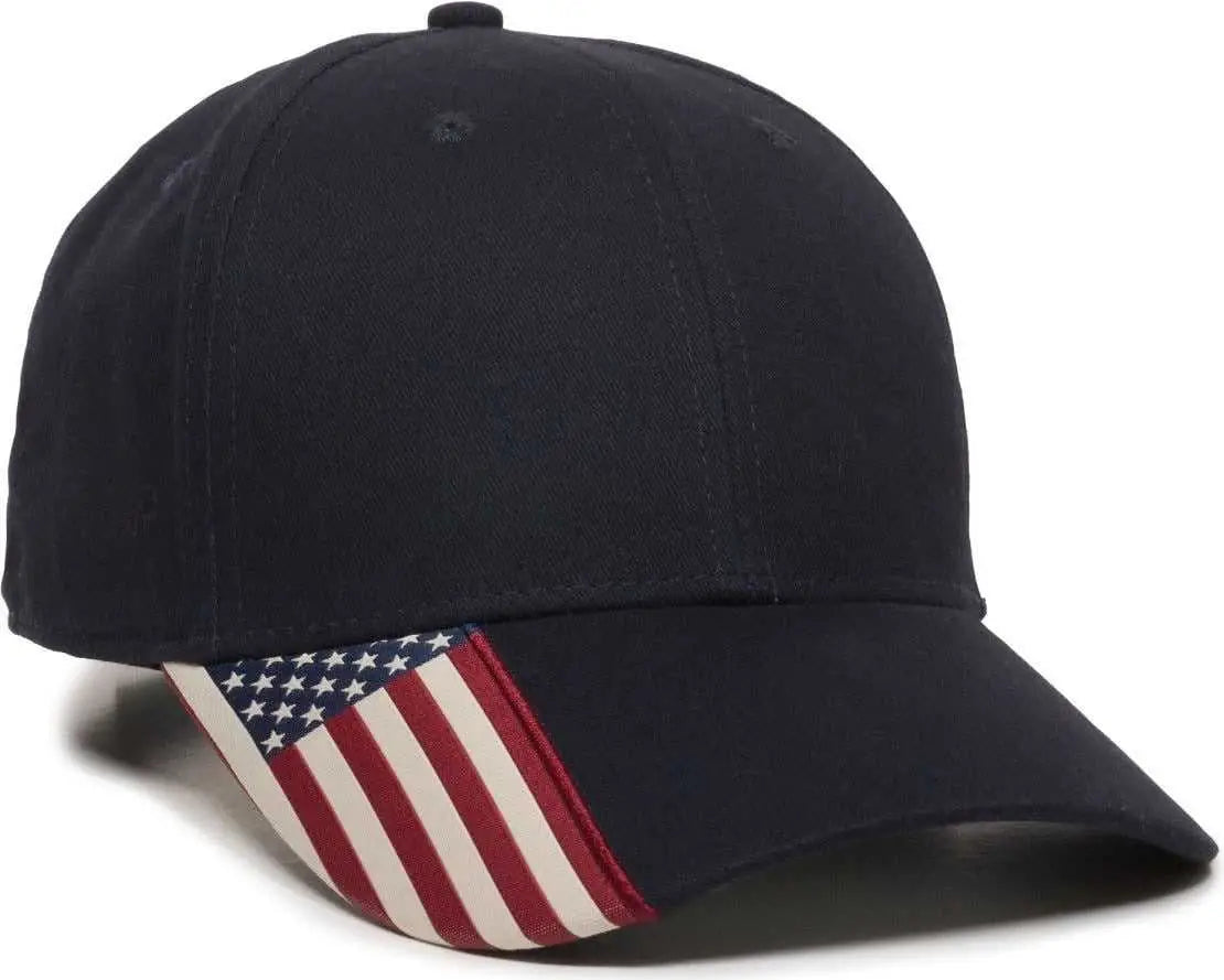 OC Sports USA-300 Adjustable American Flag on Bill Cap - Navy USA2 - Usa2 / OSFM